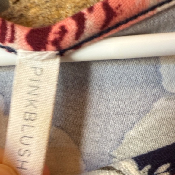 Floral maternity - Navy yellow pink dress - Picture 2 of 6